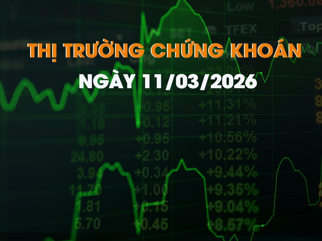 Chứng khoán ngày 11/03/2026: Dòng tiền lan tỏa mạnh mẽ, VN-Index tăng hơn 51 điểm