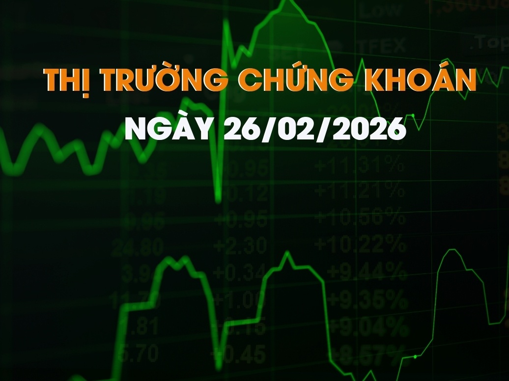 Chứng khoán ngày 26/02/2026: VN-Index bứt phá, sắc xanh lan tỏa