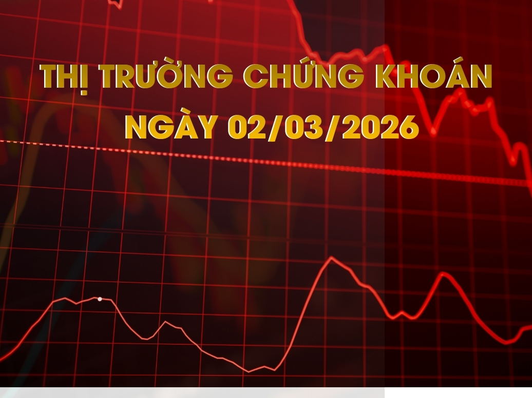 Chứng khoán ngày 02/03/2026: VN-Index điều chỉnh mạnh, kiểm định vùng hỗ trợ 1.820 điểm
