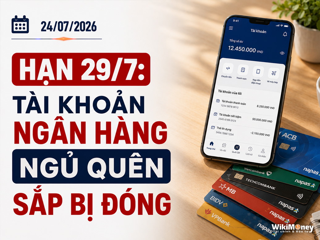 Hạn 29/7: Tài Khoản Ngân Hàng Ngủ Quên Sắp Bị Đóng