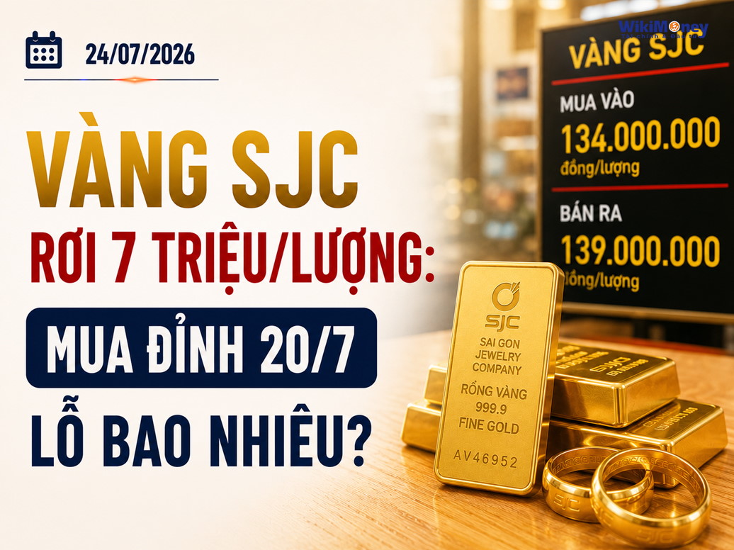 Vàng SJC Rơi 7 Triệu/Lượng: Mua Đỉnh 20/7 Lỗ Bao Nhiêu?