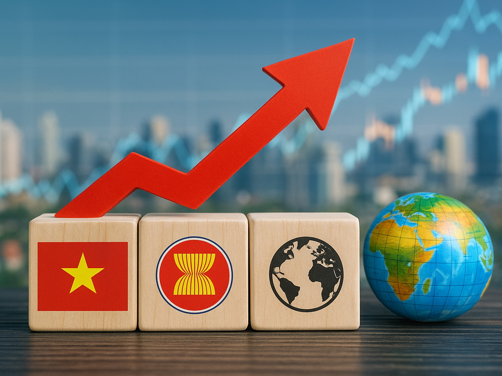 Tăng trưởng kinh tế: Việt Nam so với các nước Đông Nam Á và Thế giới.